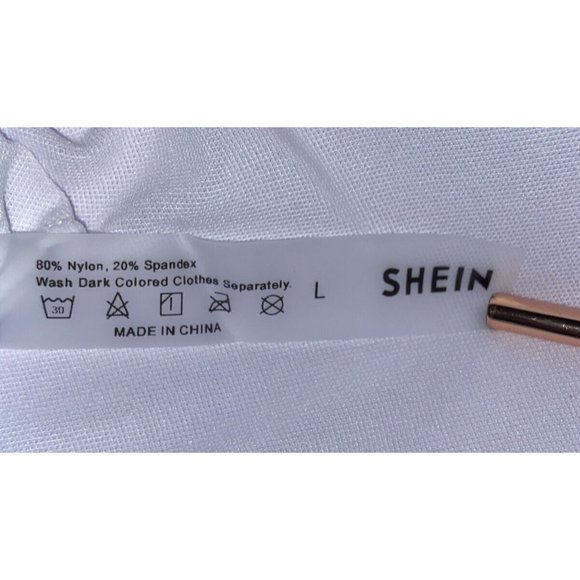 SHEIN Wrap Ruffle Knot Skort One Piece Swimsuit swim dress Women's Sz Large NWOT - Picture 8 of 8